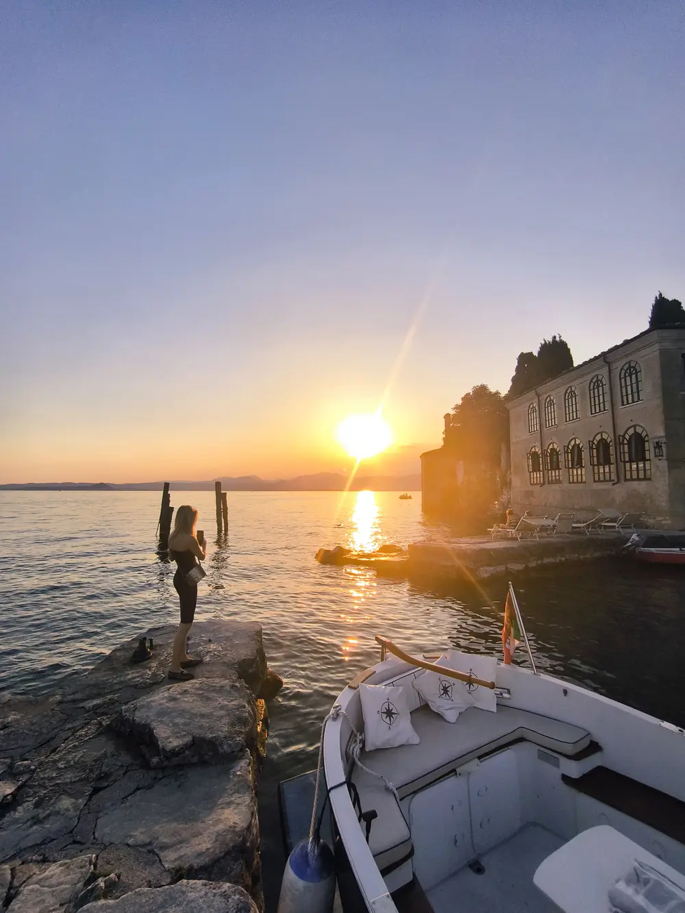 Sunset over Lake Garda at Punta San Vigilio near Garda