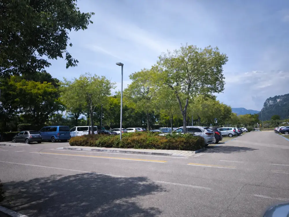 Large parking area near Bardolino on Lake Garda