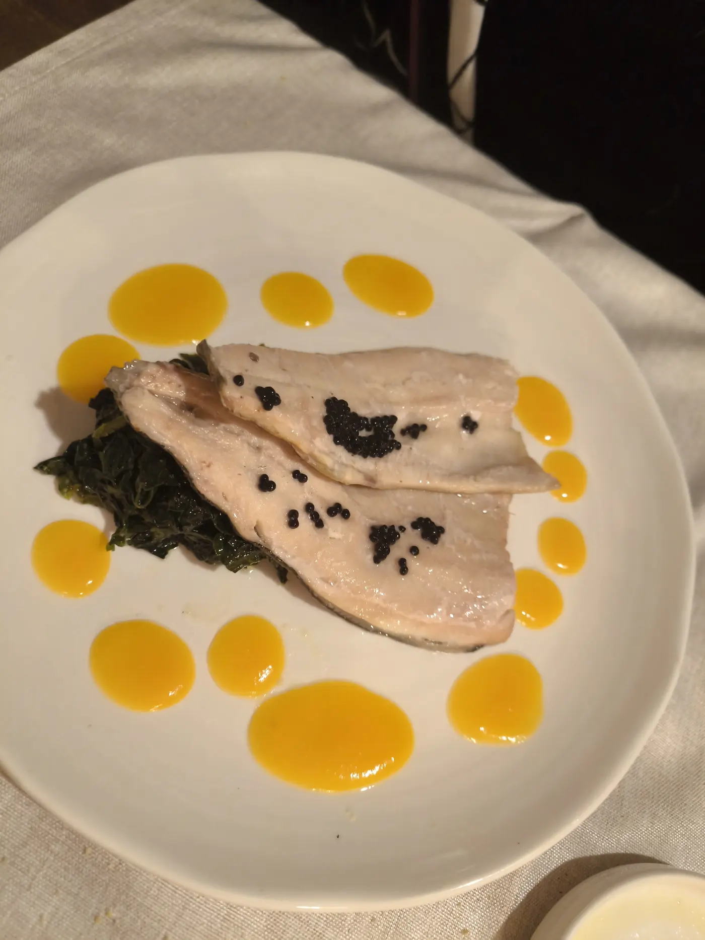 Fish dish served at Al Vecchio Forno near Caprino Veronese