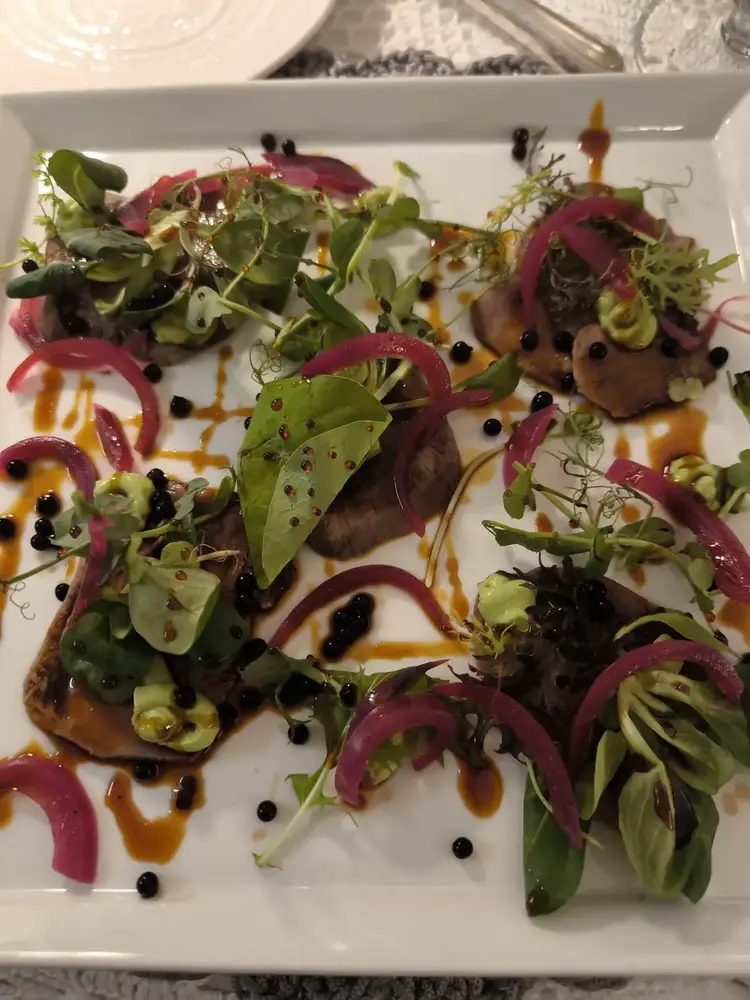 Tasting menu salad dish at Ristorante Al Volt in Riva del Garda
