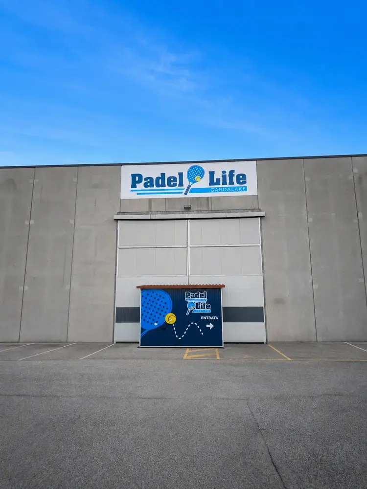 Exterior entrance of Padel Life Garda Lake in Costermano sul Garda