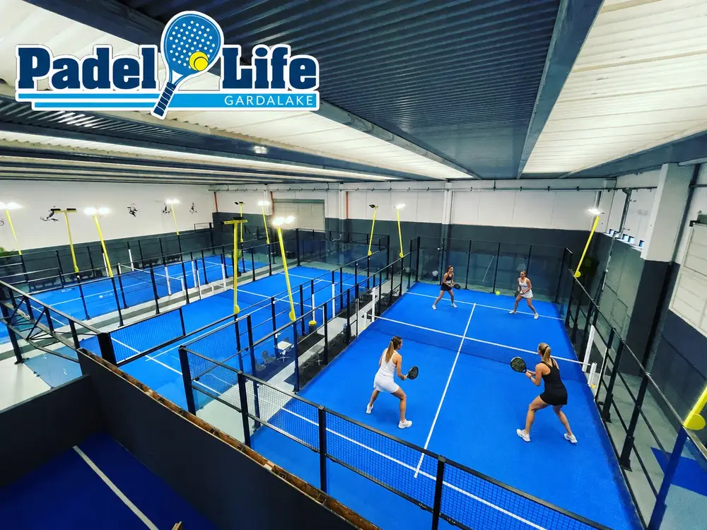 Indoor padel courts at Padel Life Garda Lake in Costermano sul Garda