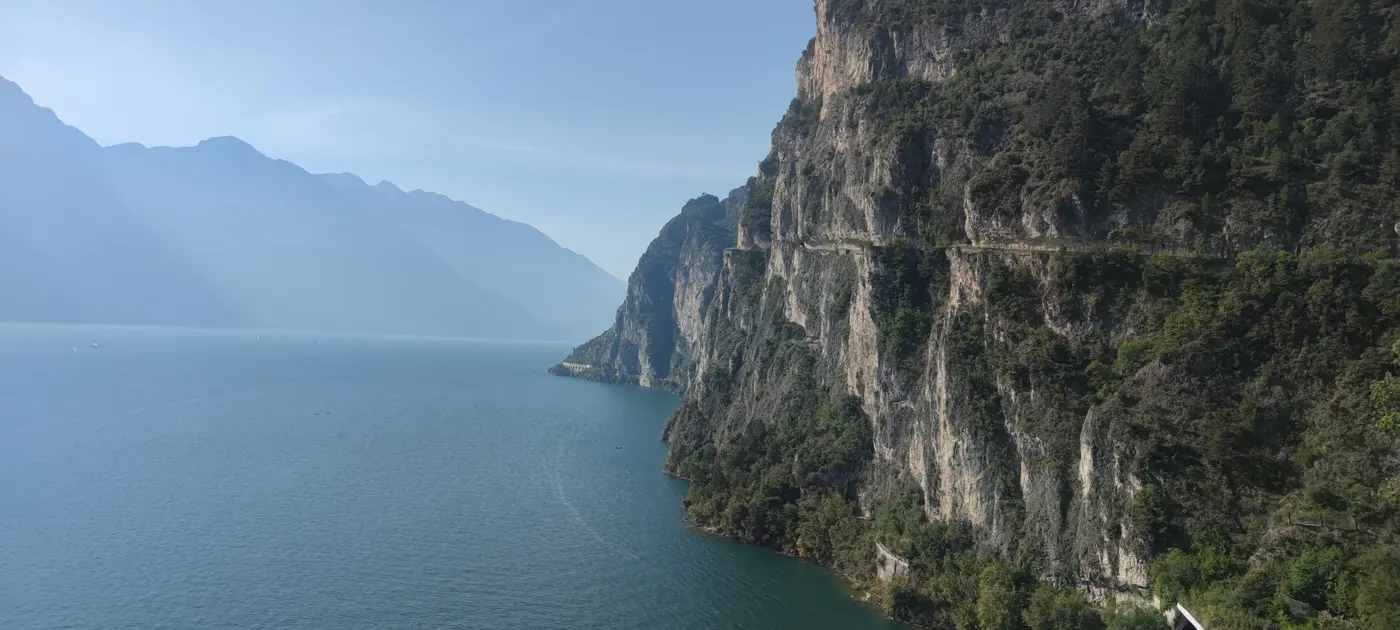 Panoramic walking path near Riva del Garda above Lake Garda