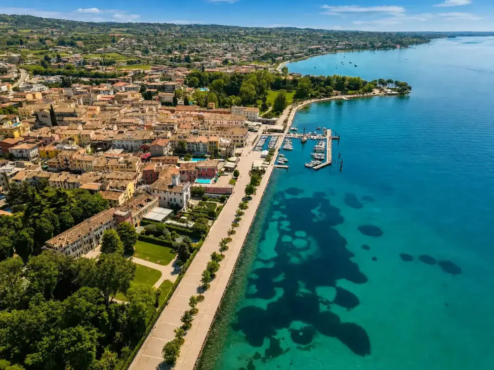 Bardolino lakefront and town on Lake Garda