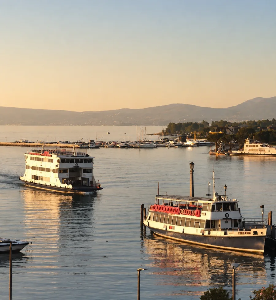 Ferries at the Peschiera del Garda ferry port