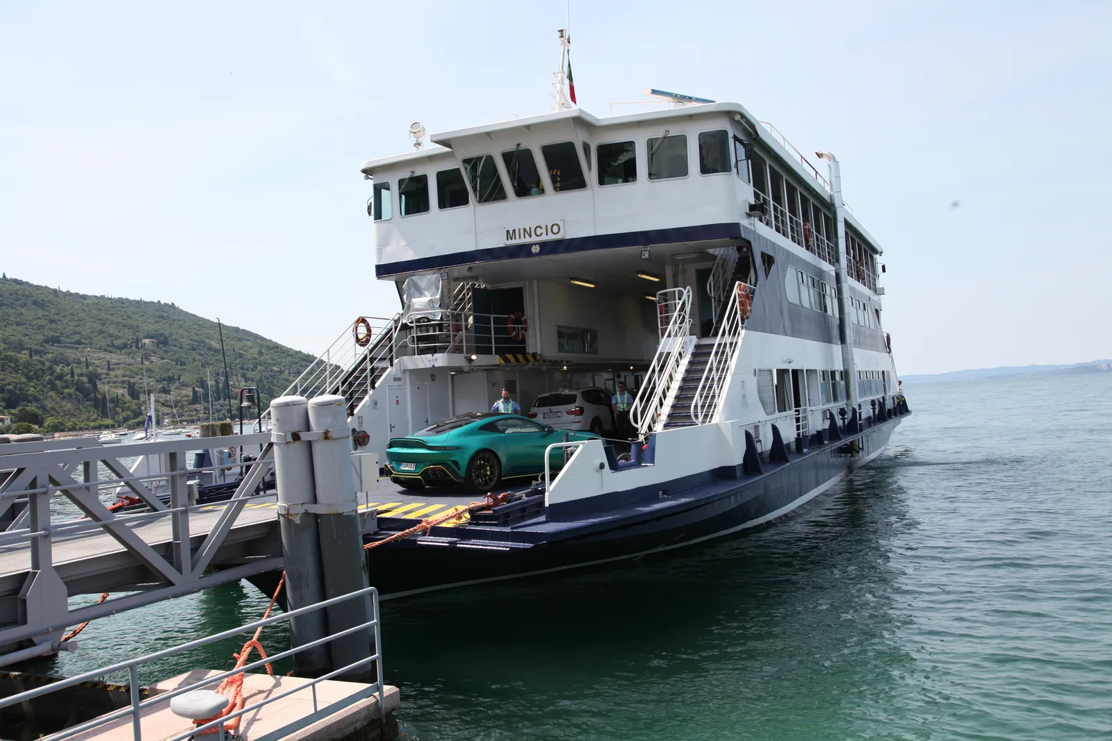 Car ferry arriving at Torri del Benaco on Lake Garda